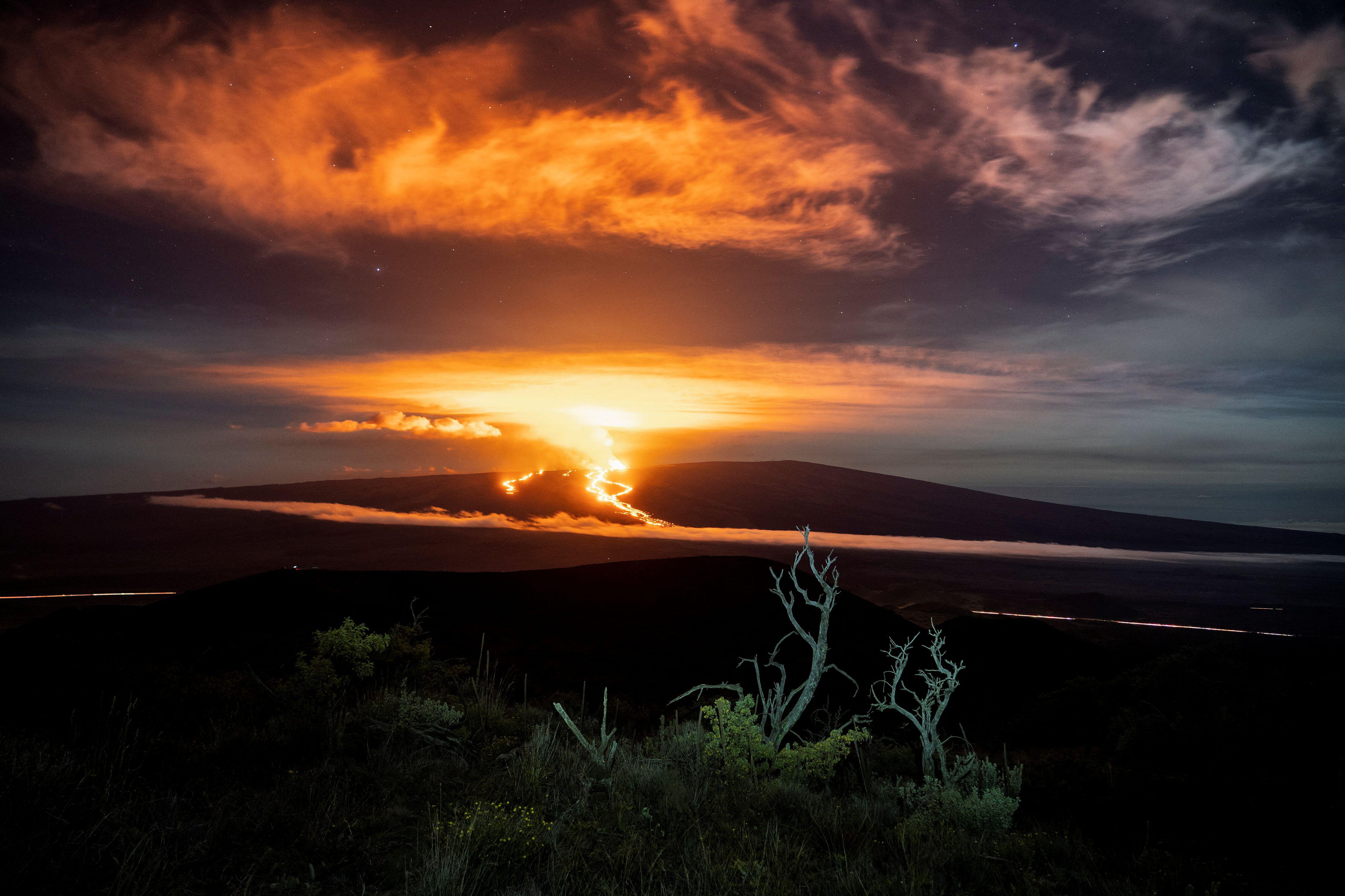 Mauna Loa erupts