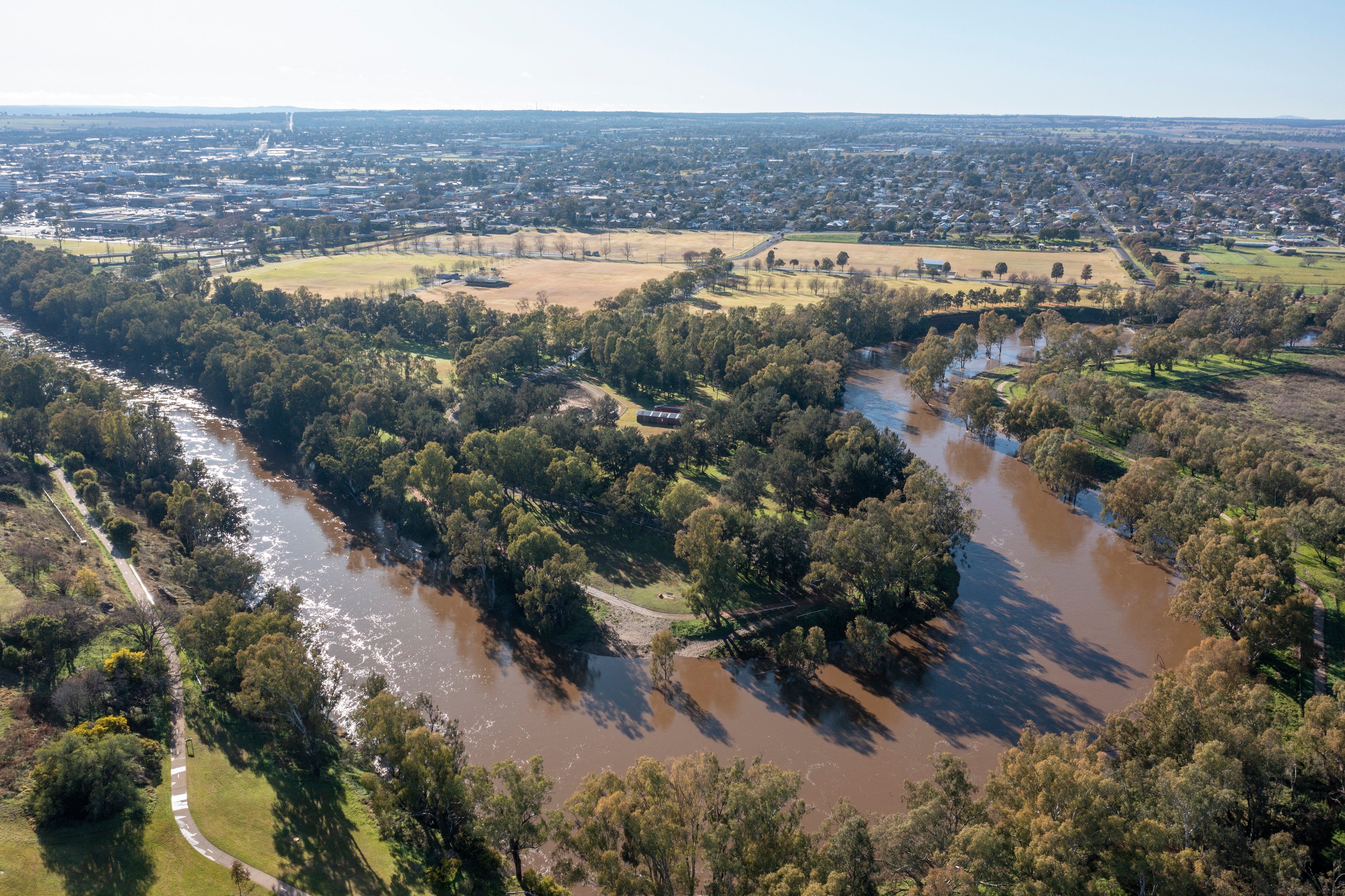 The Macquarie River in Dubbo, New South Wales, Australia