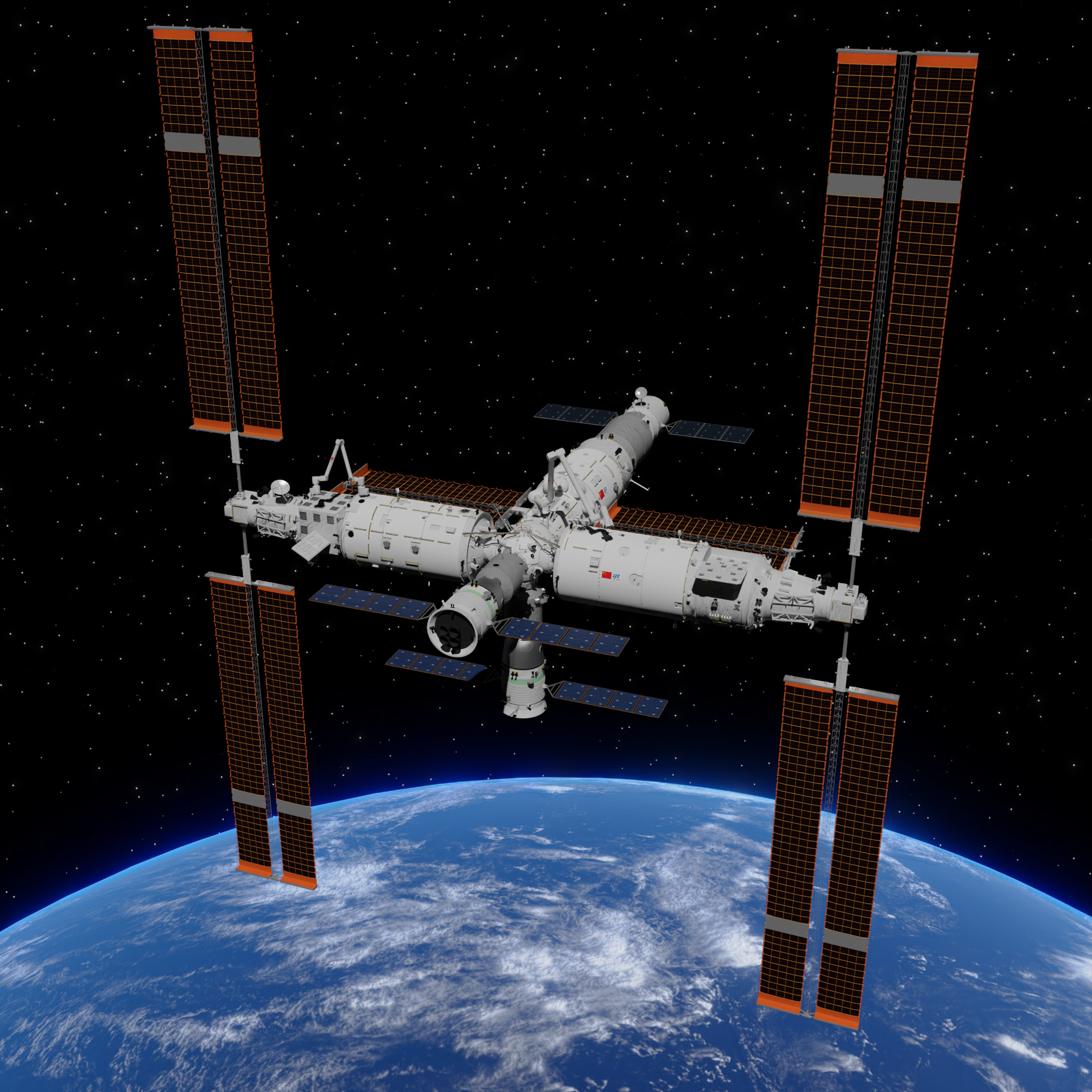 Illustration of Tiangong, a Chinese space station