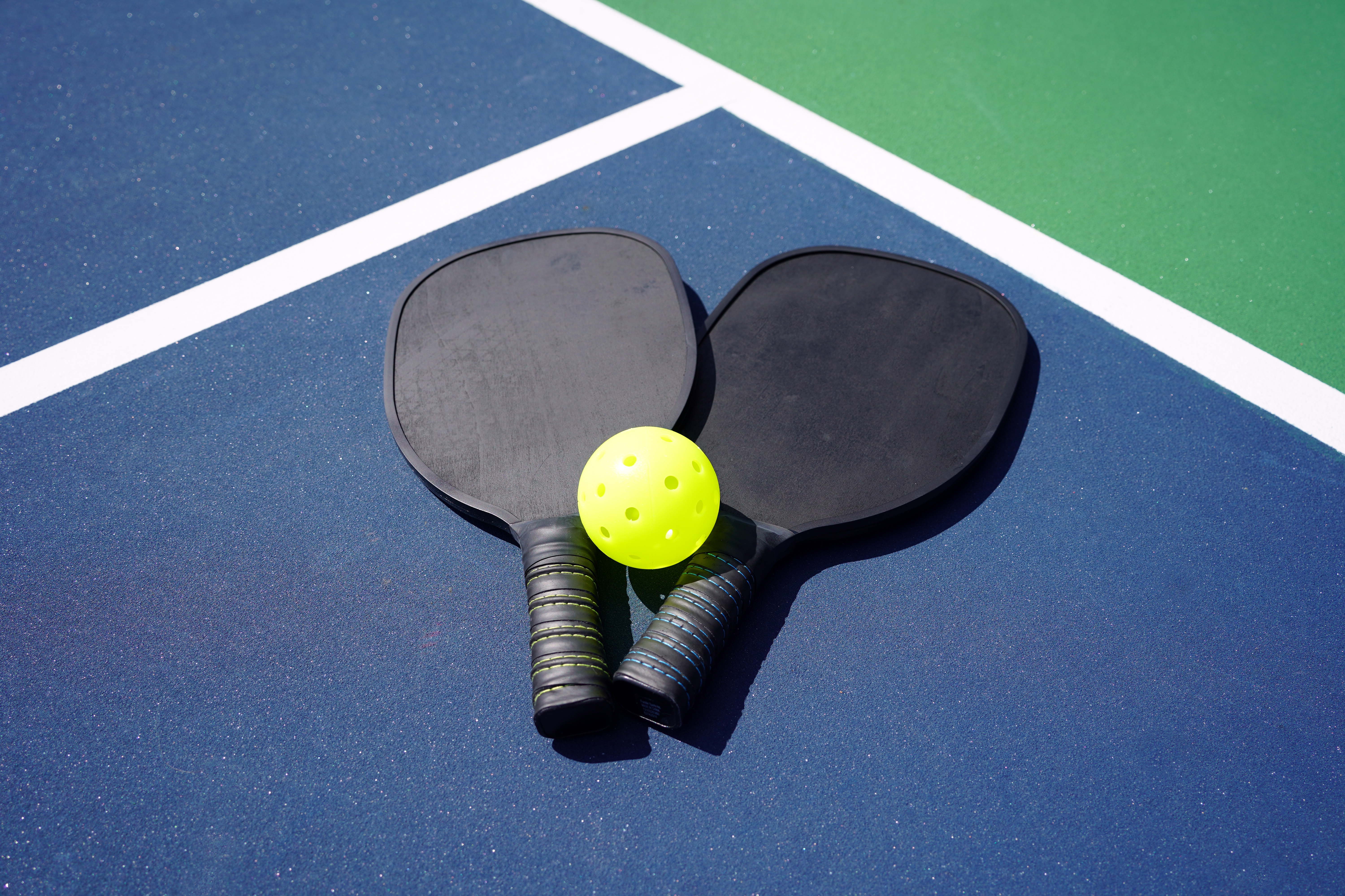 Pickleball paddles and ball