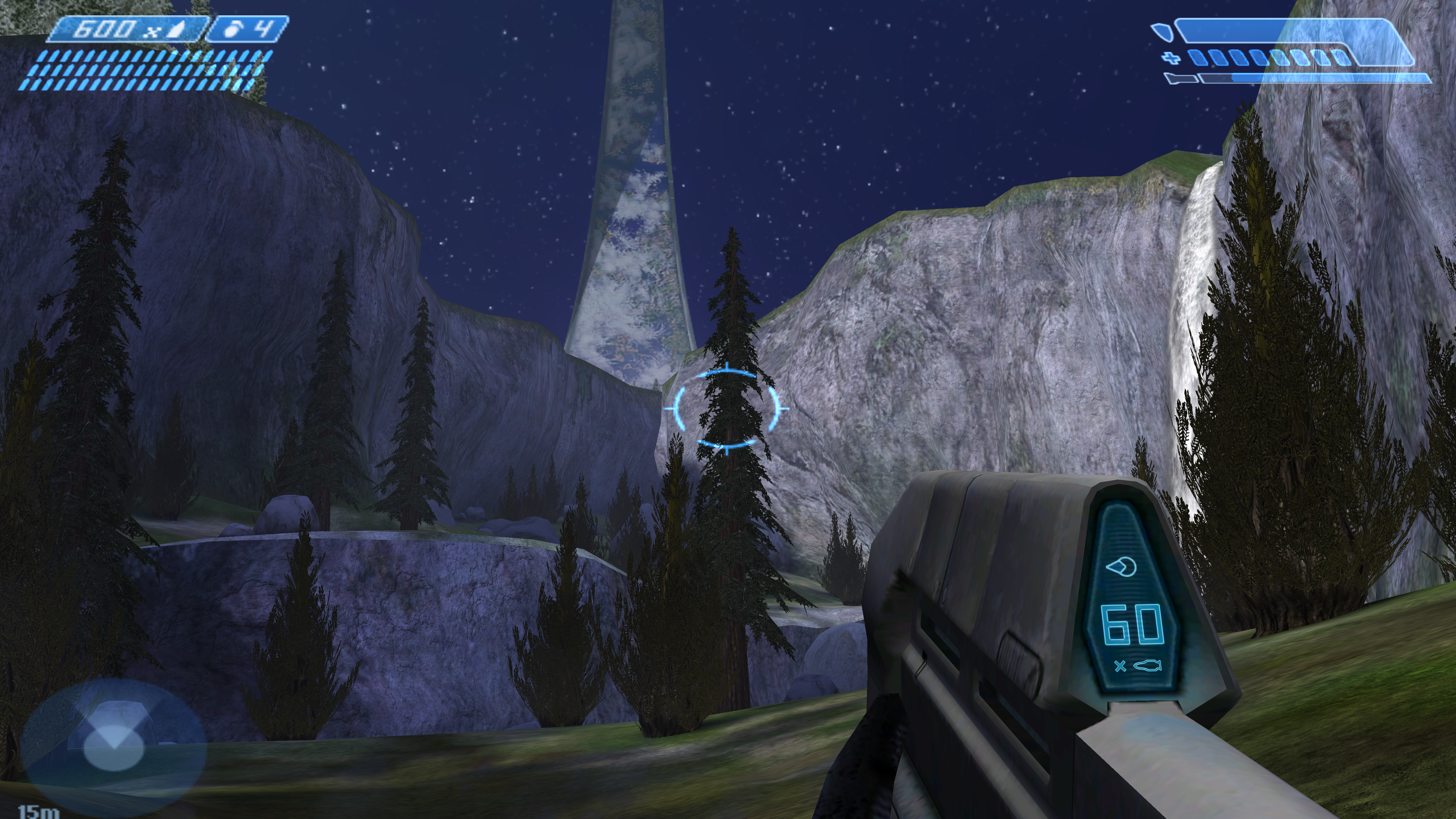 Gameplay from the first Halo game