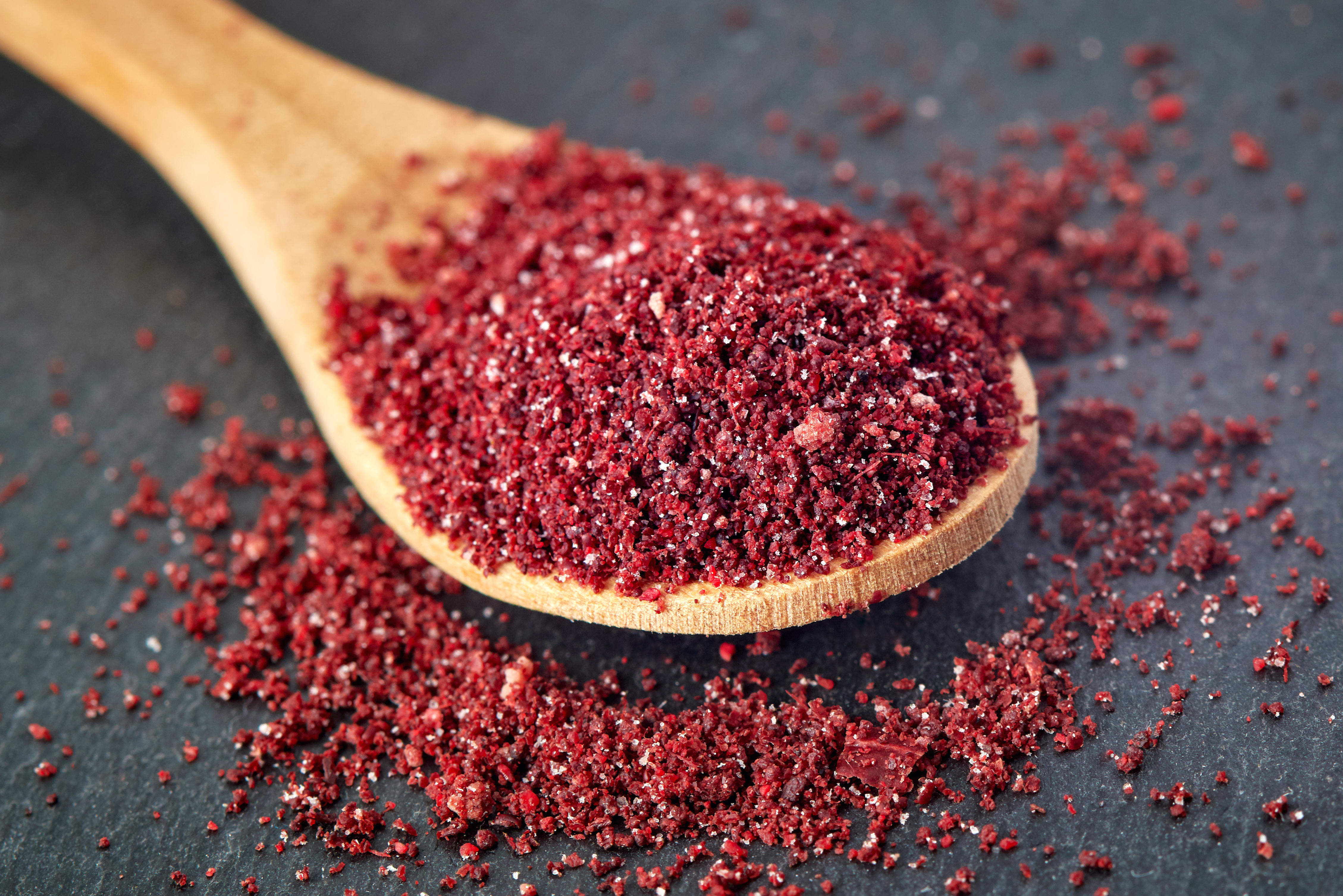 Dried sumac, a spice made from the sumac plant