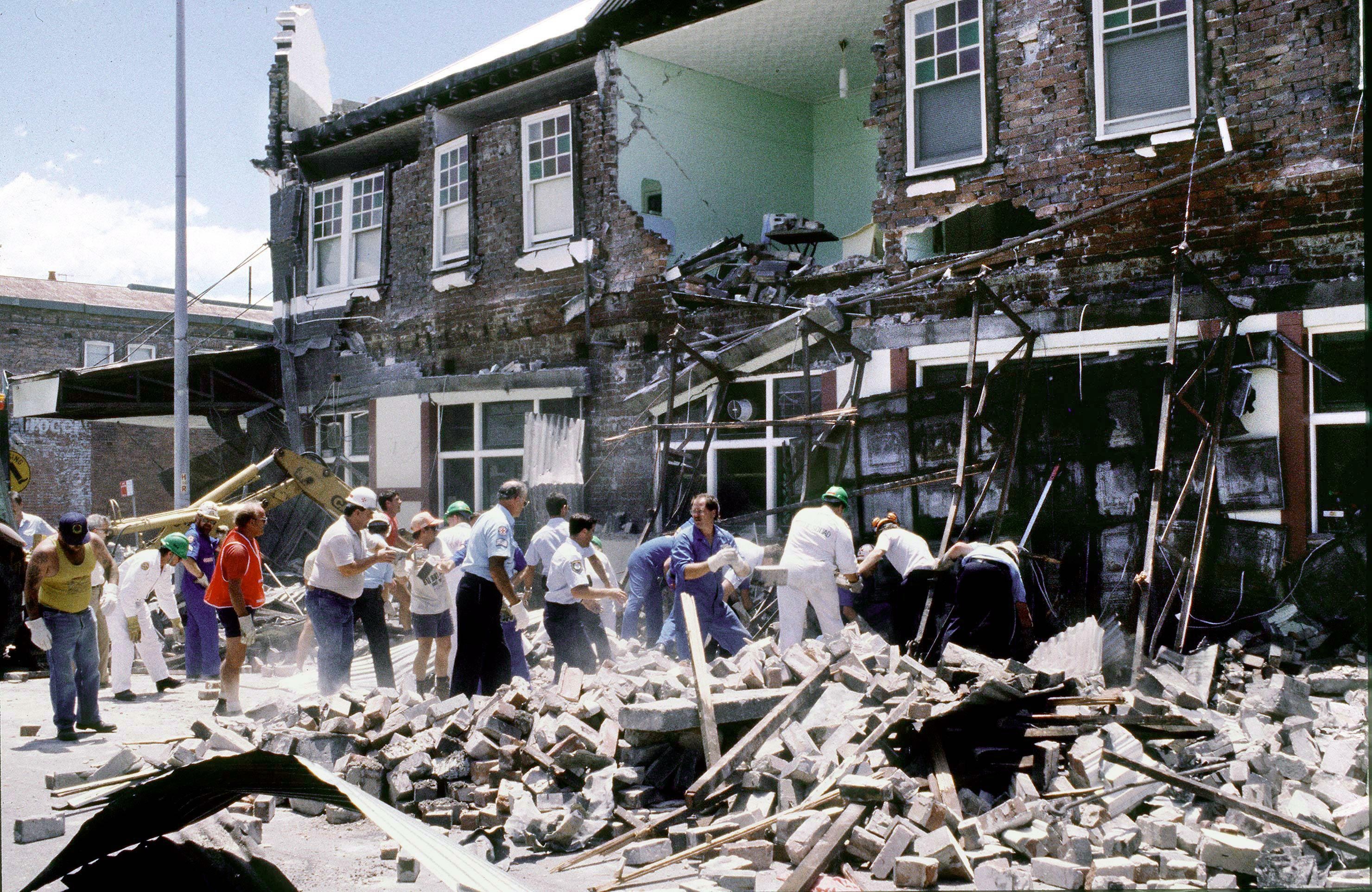 Aftermath of the 1989 earthquake in Newcastle, New South Wales, Australia