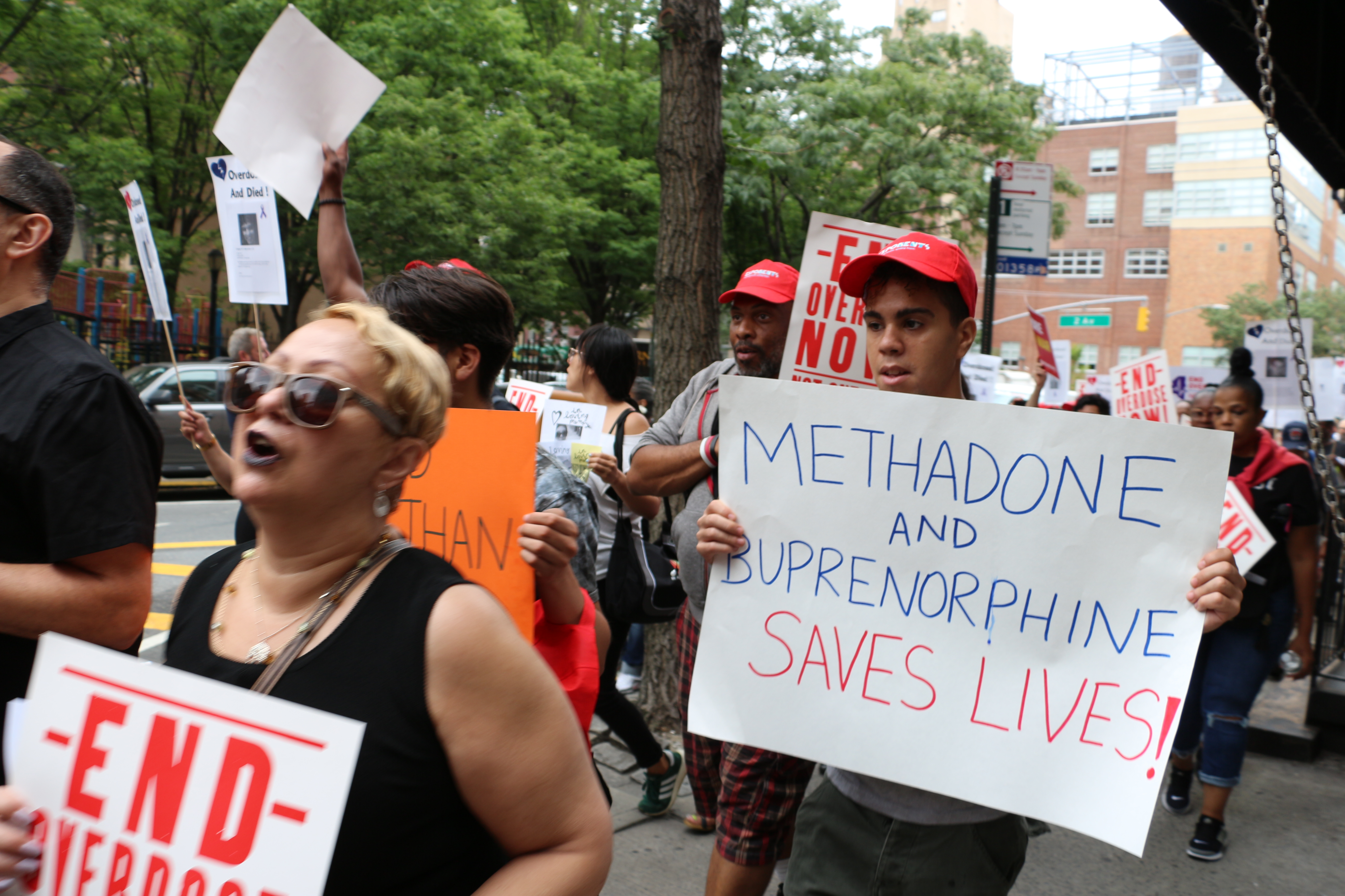 Demonstrators march to raise awareness of the opioid use epidemic in the United States