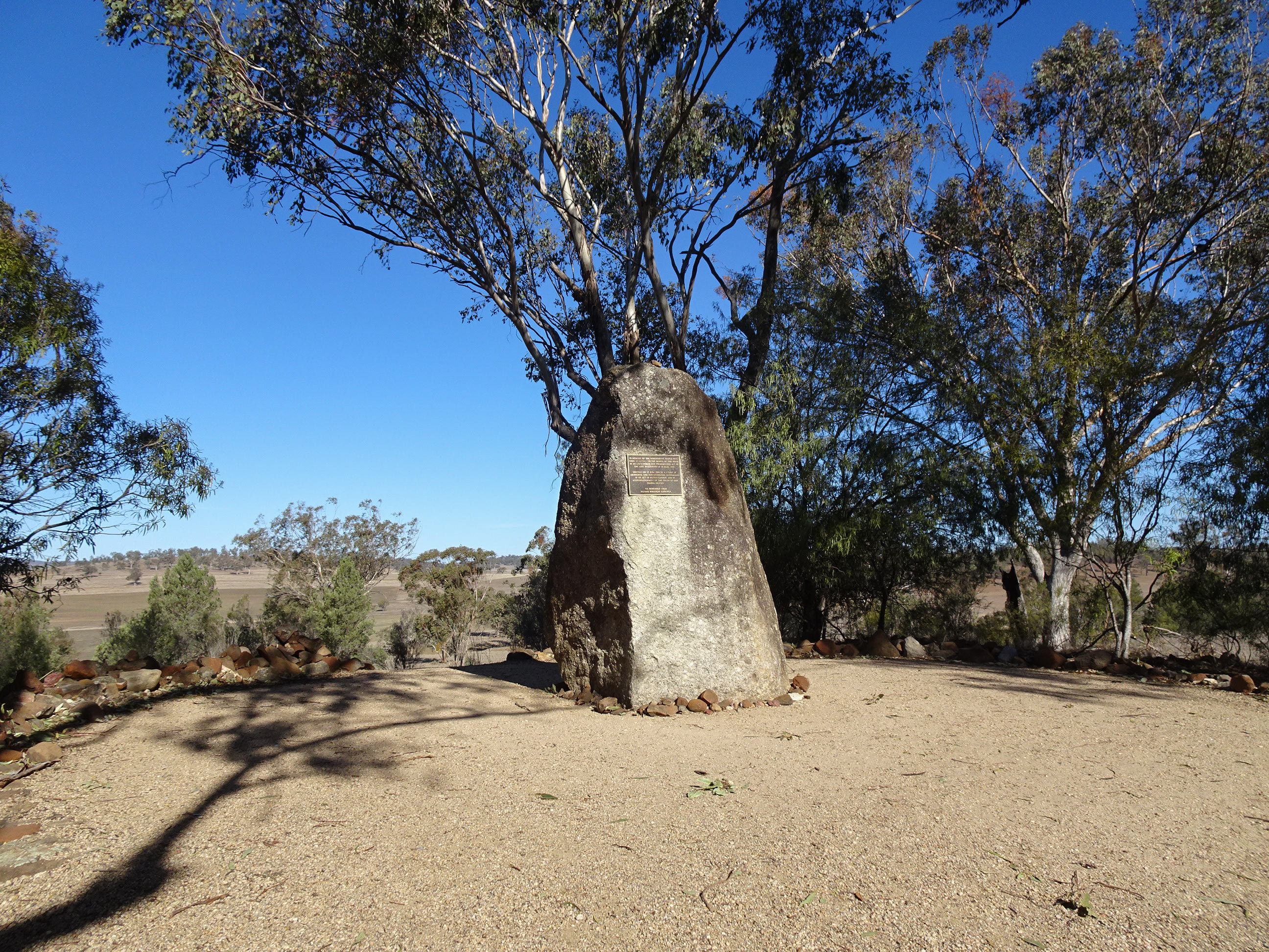 Memorial at the site of the Myall Creek Massacre in New South Wales, Australia