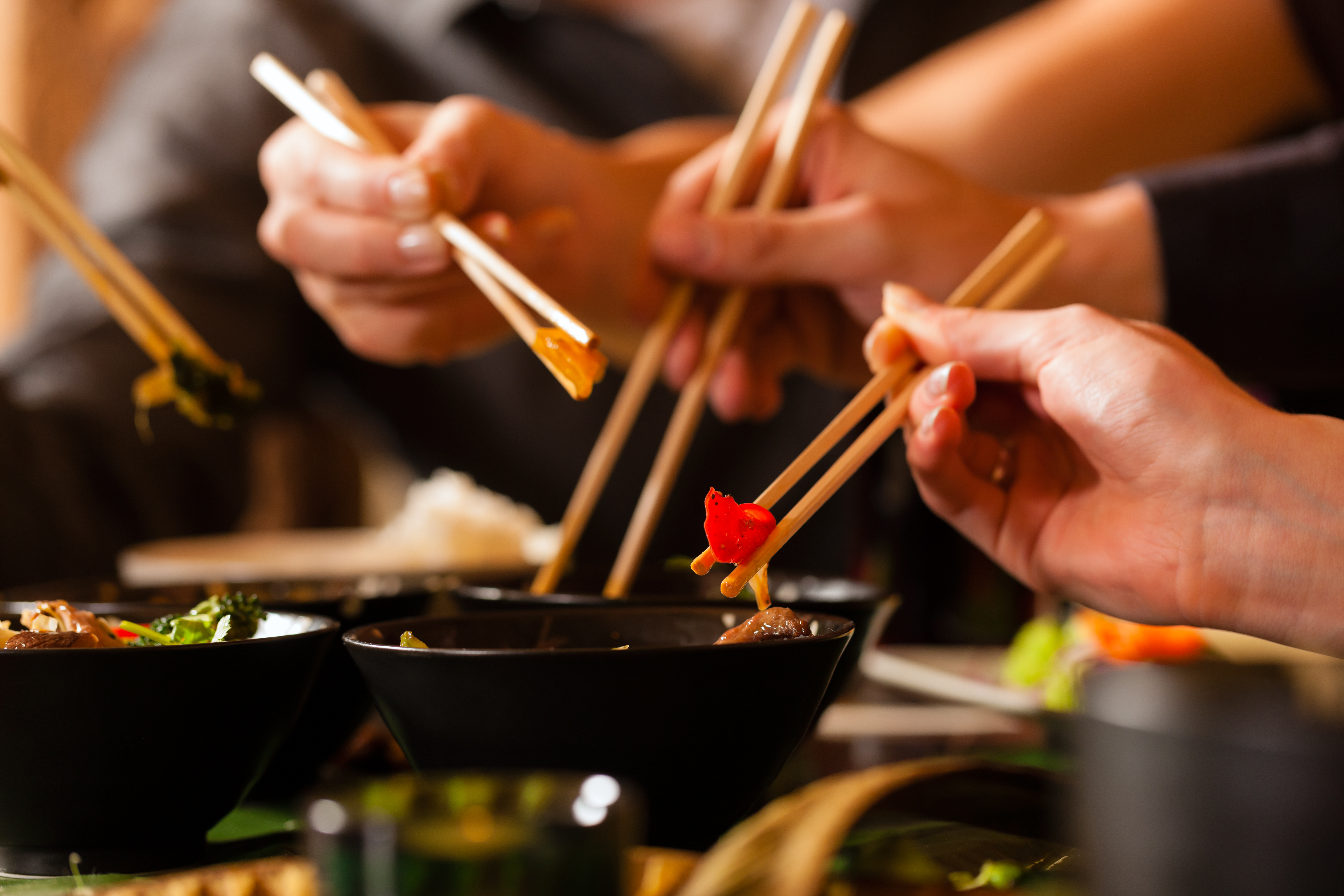 Eating with chopsticks