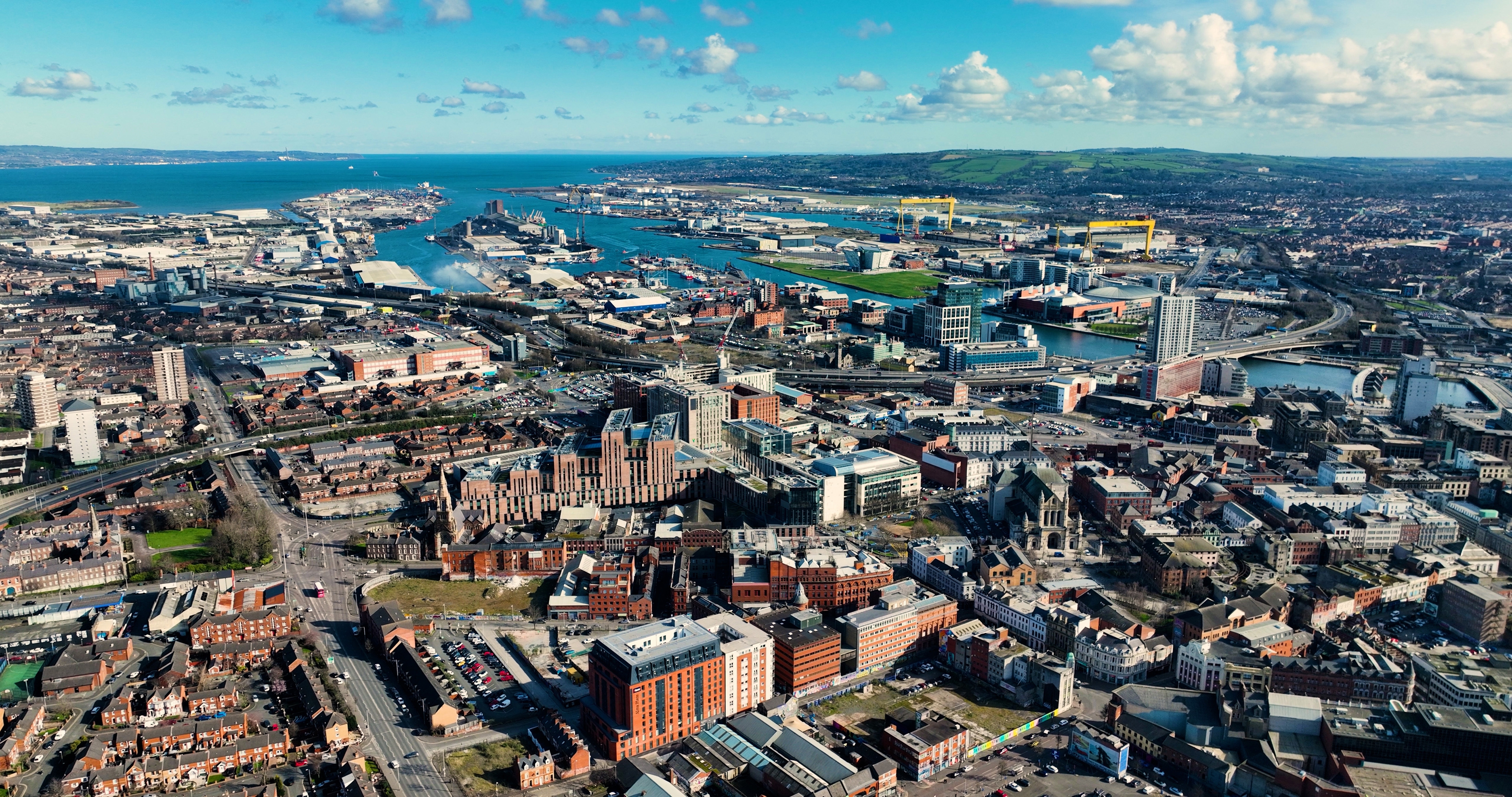 Aerial view of Belfast, Northern Ireland