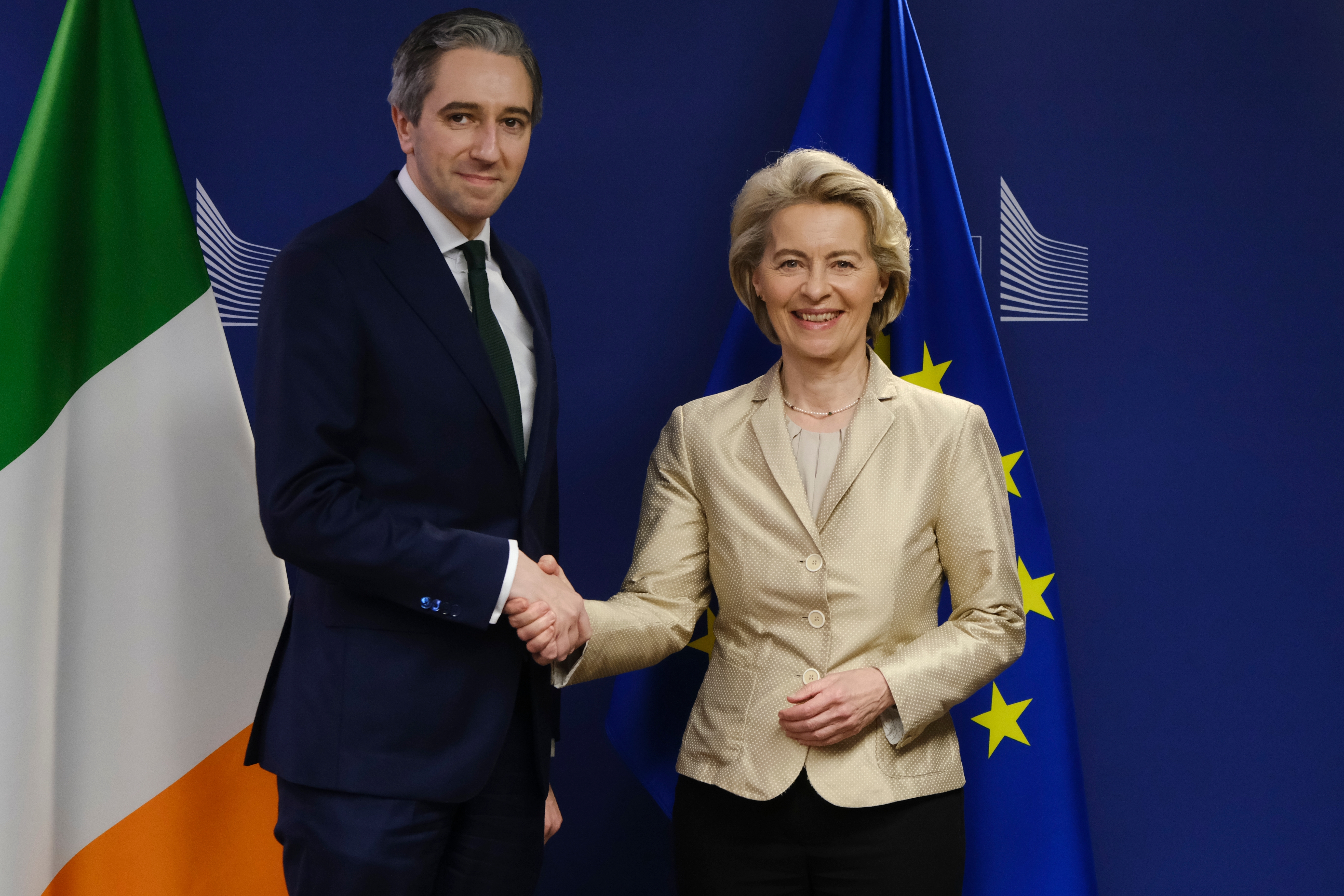 Ireland Taoiseach Simon Harris and European Commission President Ursula von der Leyen