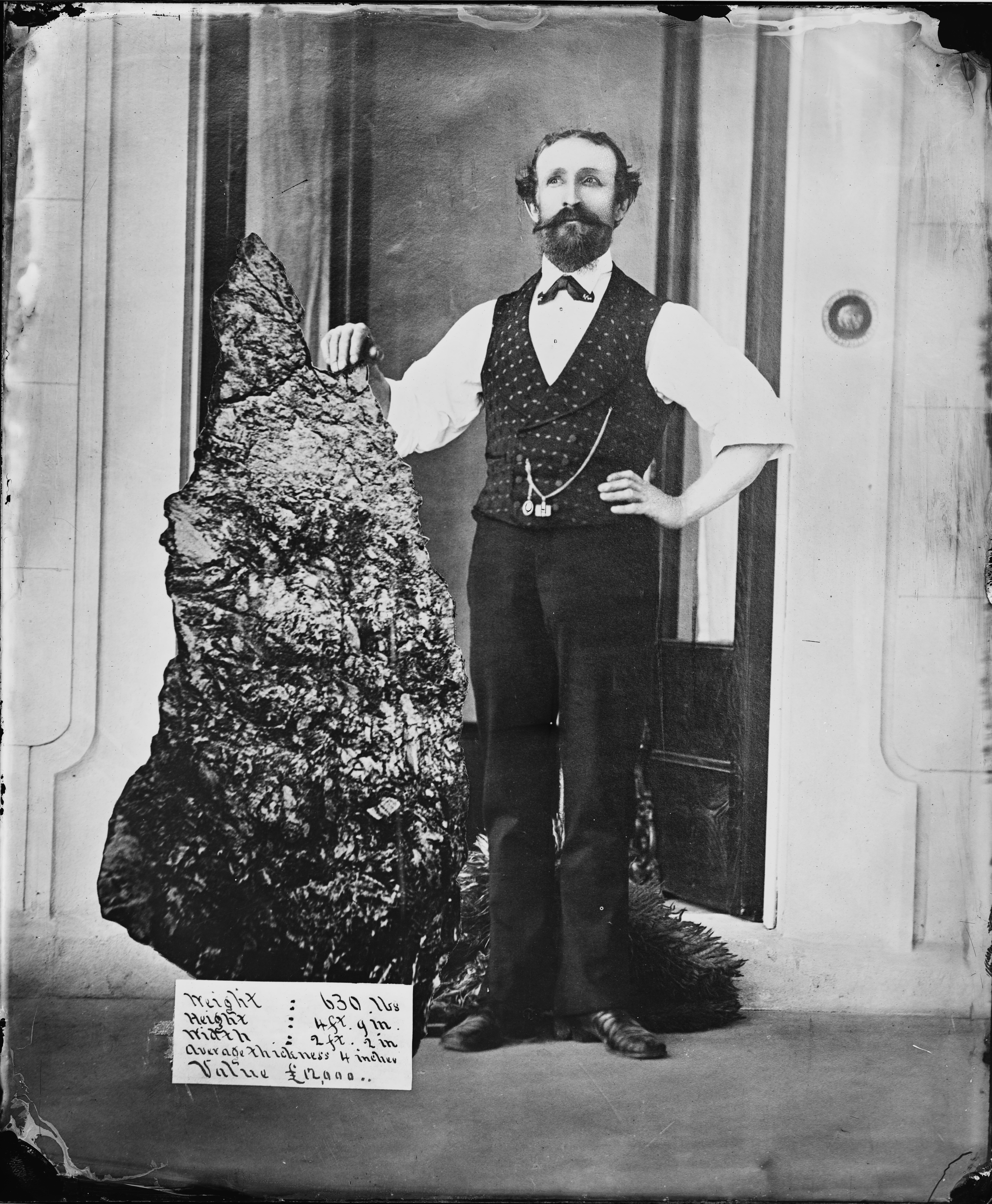 The German-born gold miner Bernard Holtermann with the Holtermann Nugget