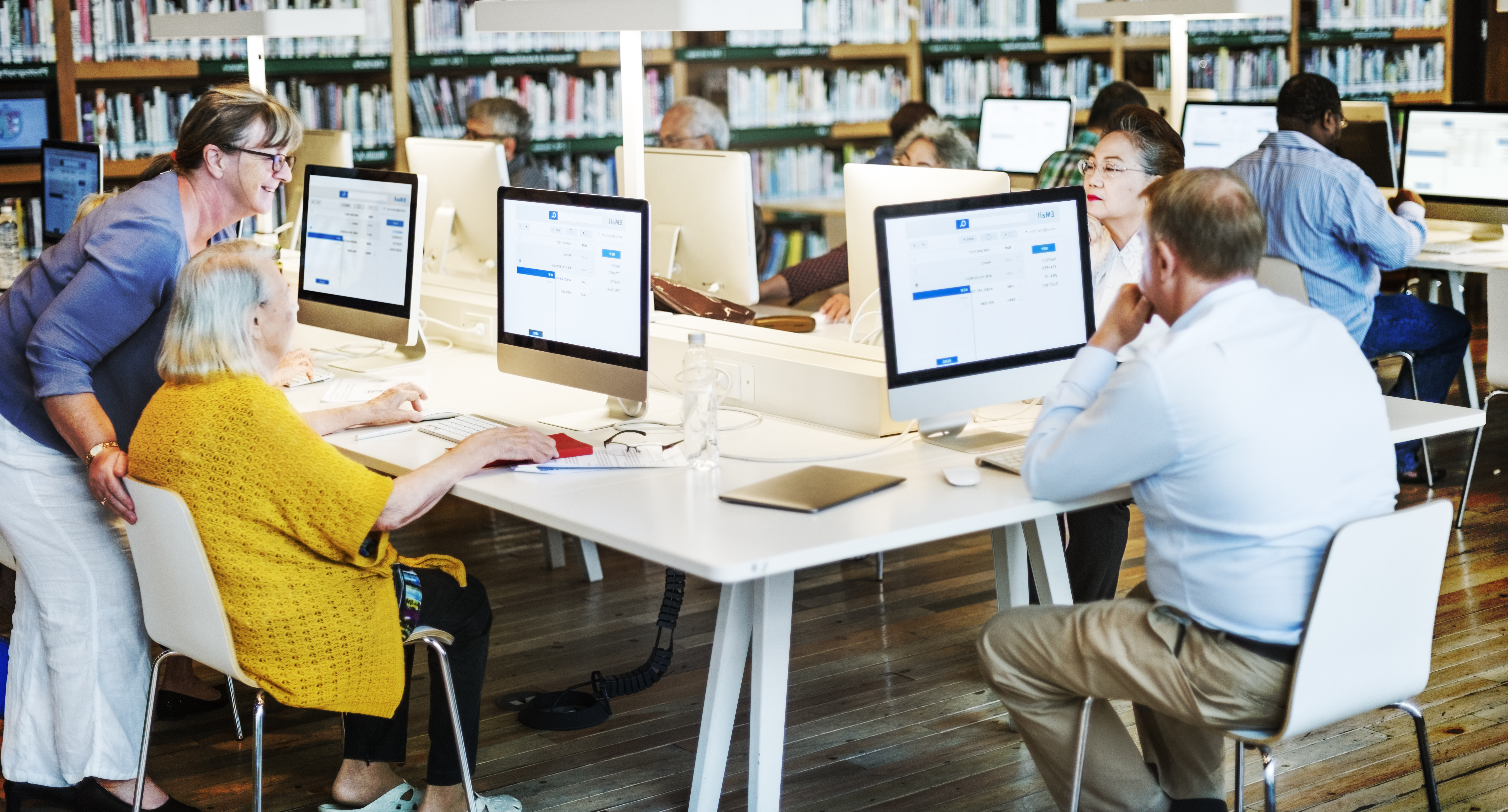 Computers in a library