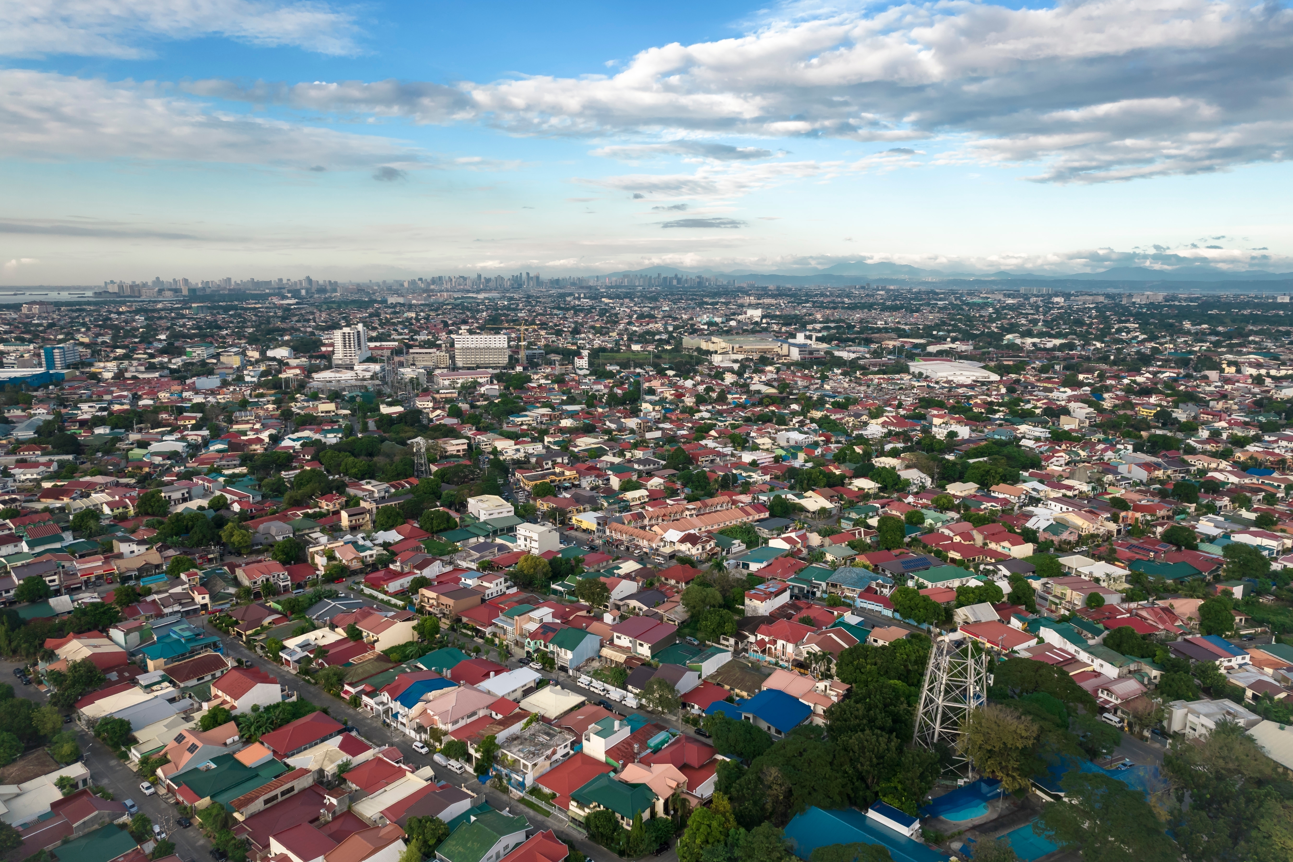 The residential suburb of Las Piñas, Philippines