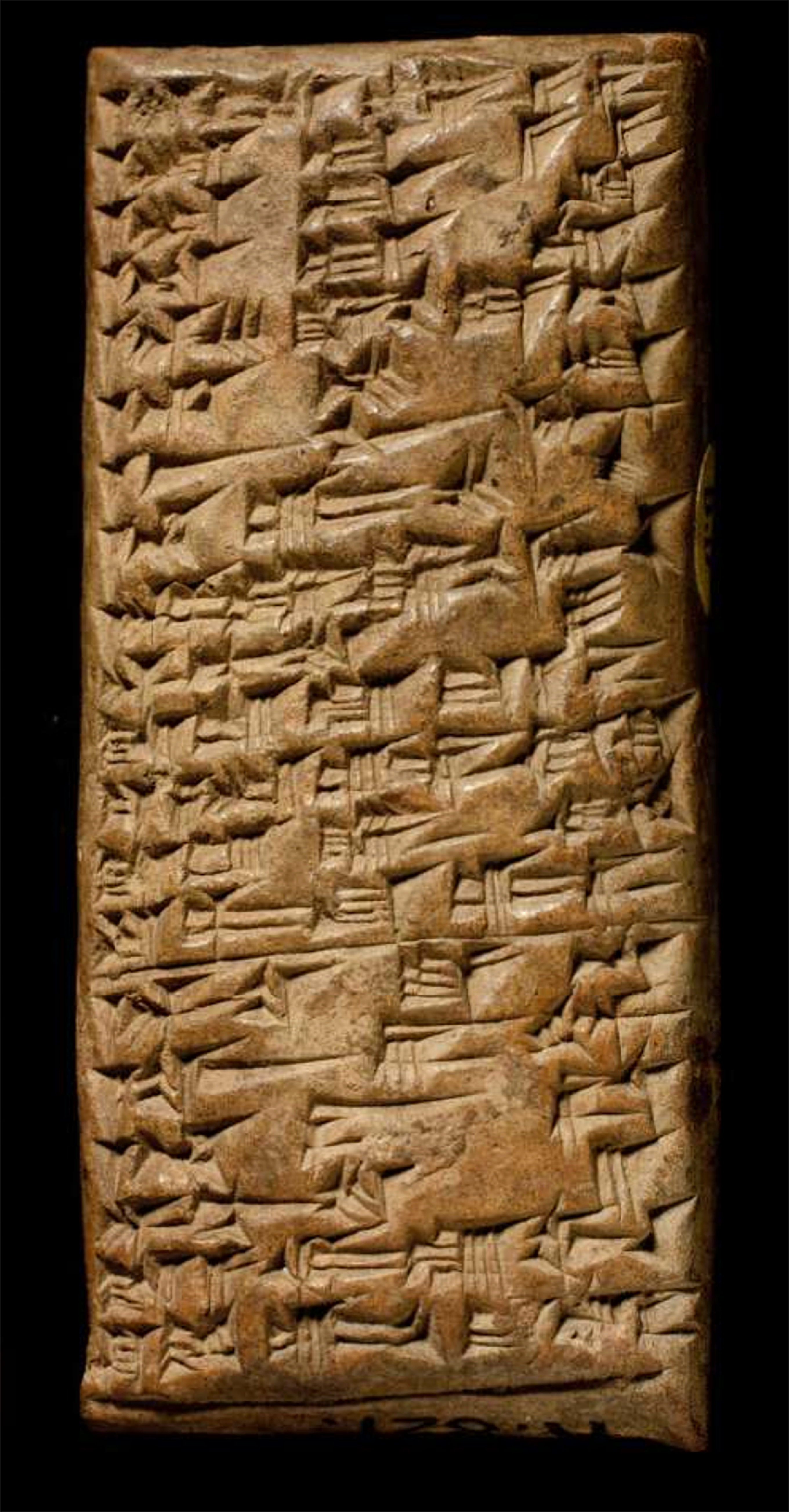 Clay tablet listing literary works